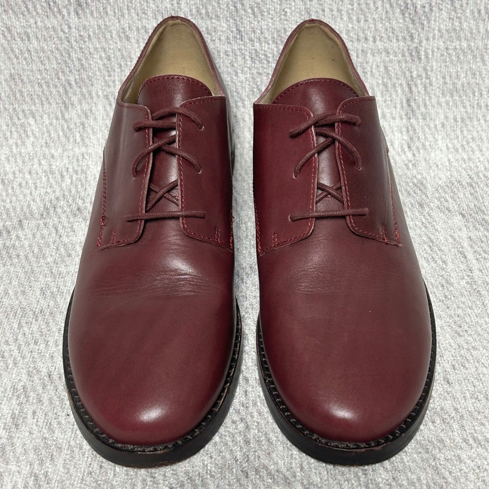 Eileen Fisher Milo‎ Leather Oxfords Maroon Burgundy Dress Shoes Classic Womens 7 - Picture 4 of 8